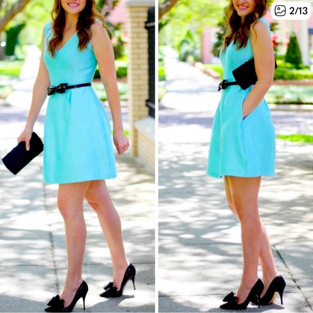 Breakfast at Tiffany’s in this Kate Spade Tiffany blue silk - Picture 2 of 11